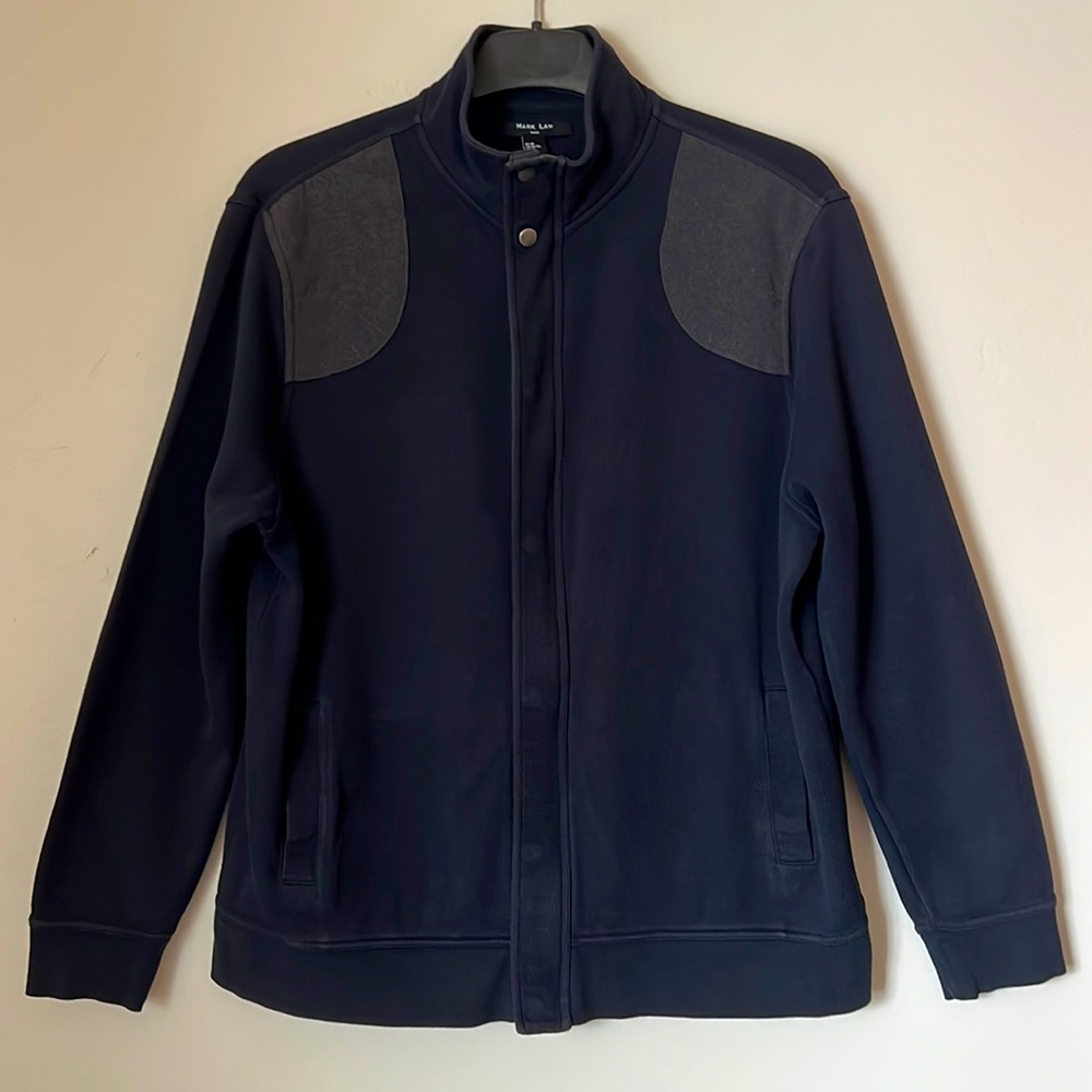 Mark Law Knit Zip up Jacket Navy/Grey XL